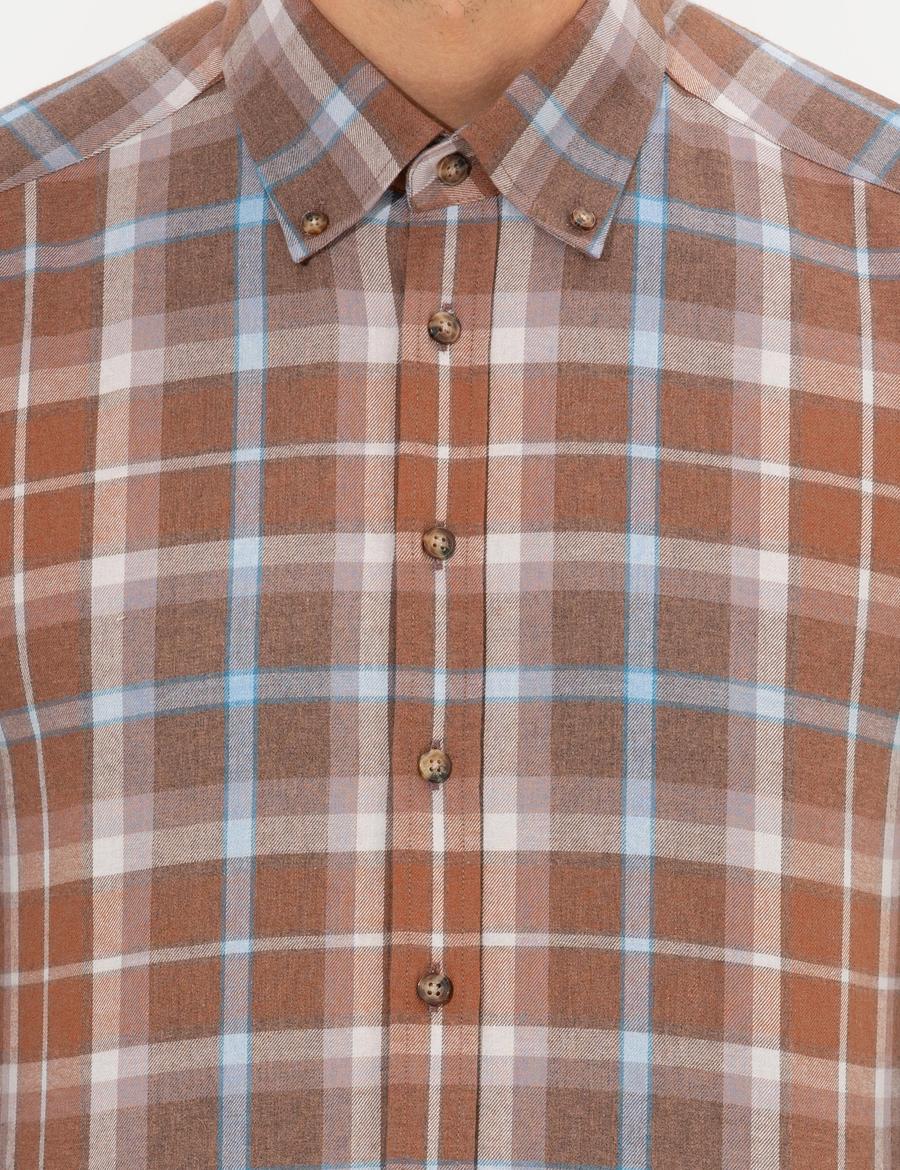 Bordo Regular Fit Uzun Kollu Gömlek