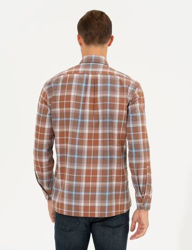 Bordo Regular Fit Uzun Kollu Gömlek