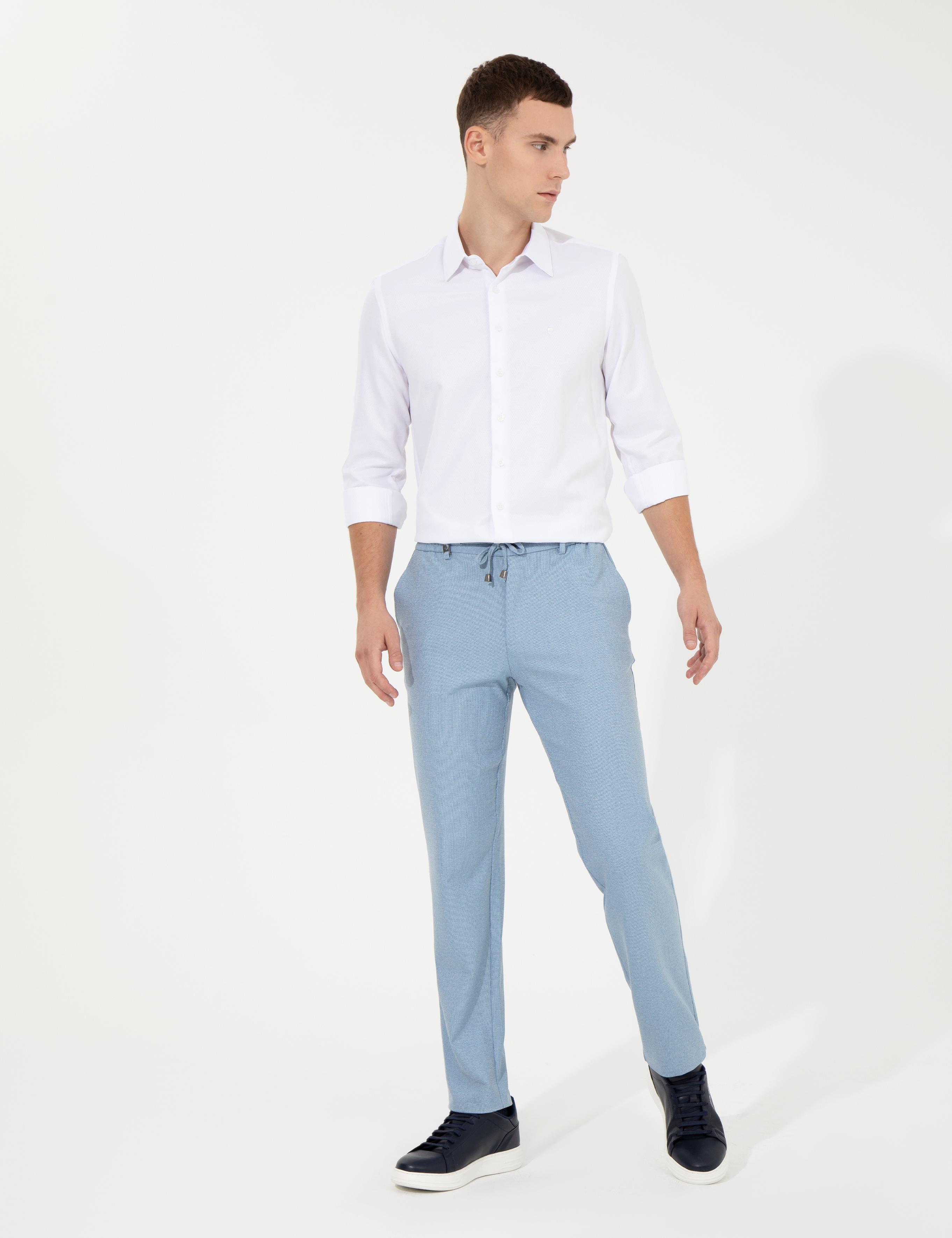 Açık Mavi Slim Fit Kumaş Pantolon