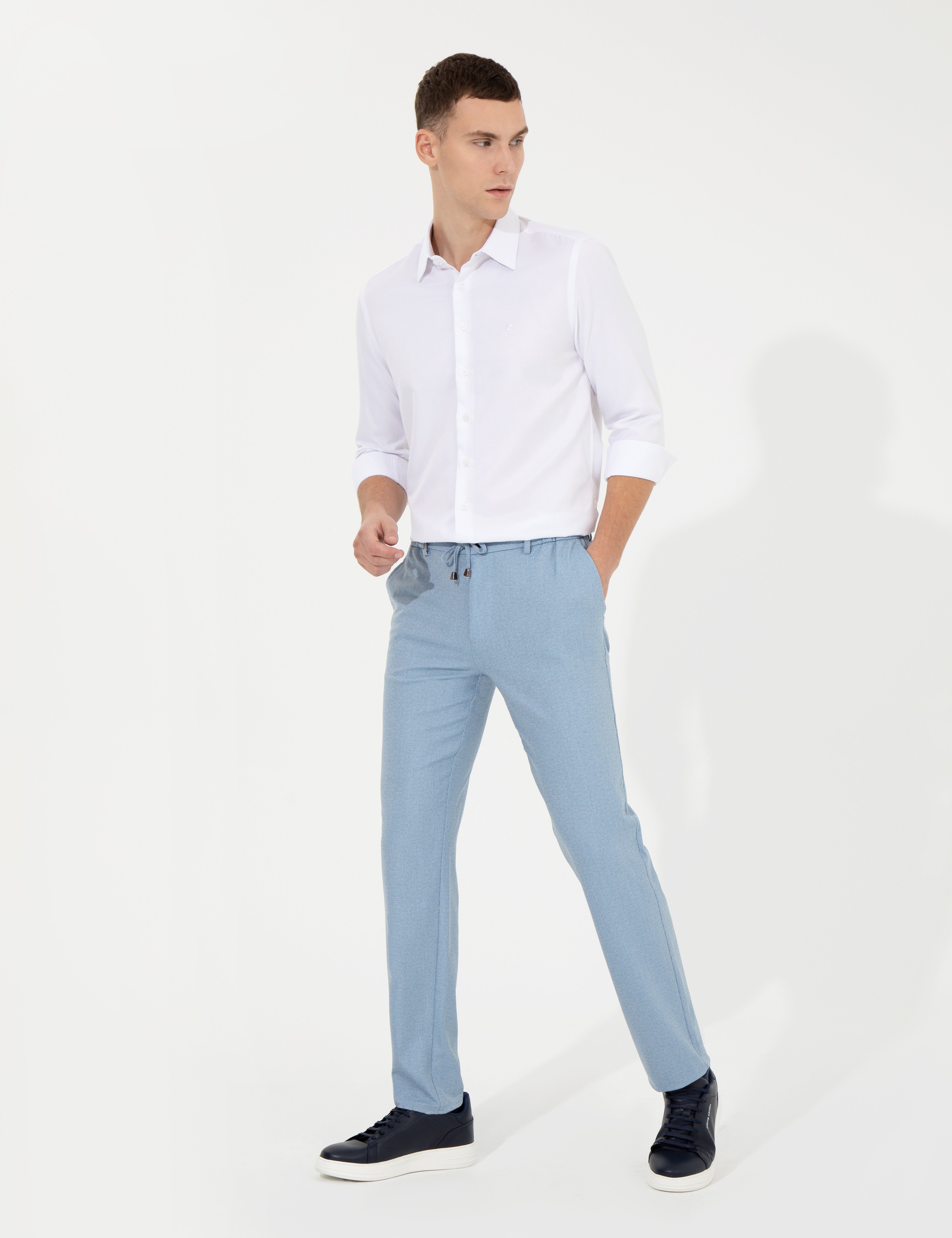 Açık Mavi Slim Fit Kumaş Pantolon