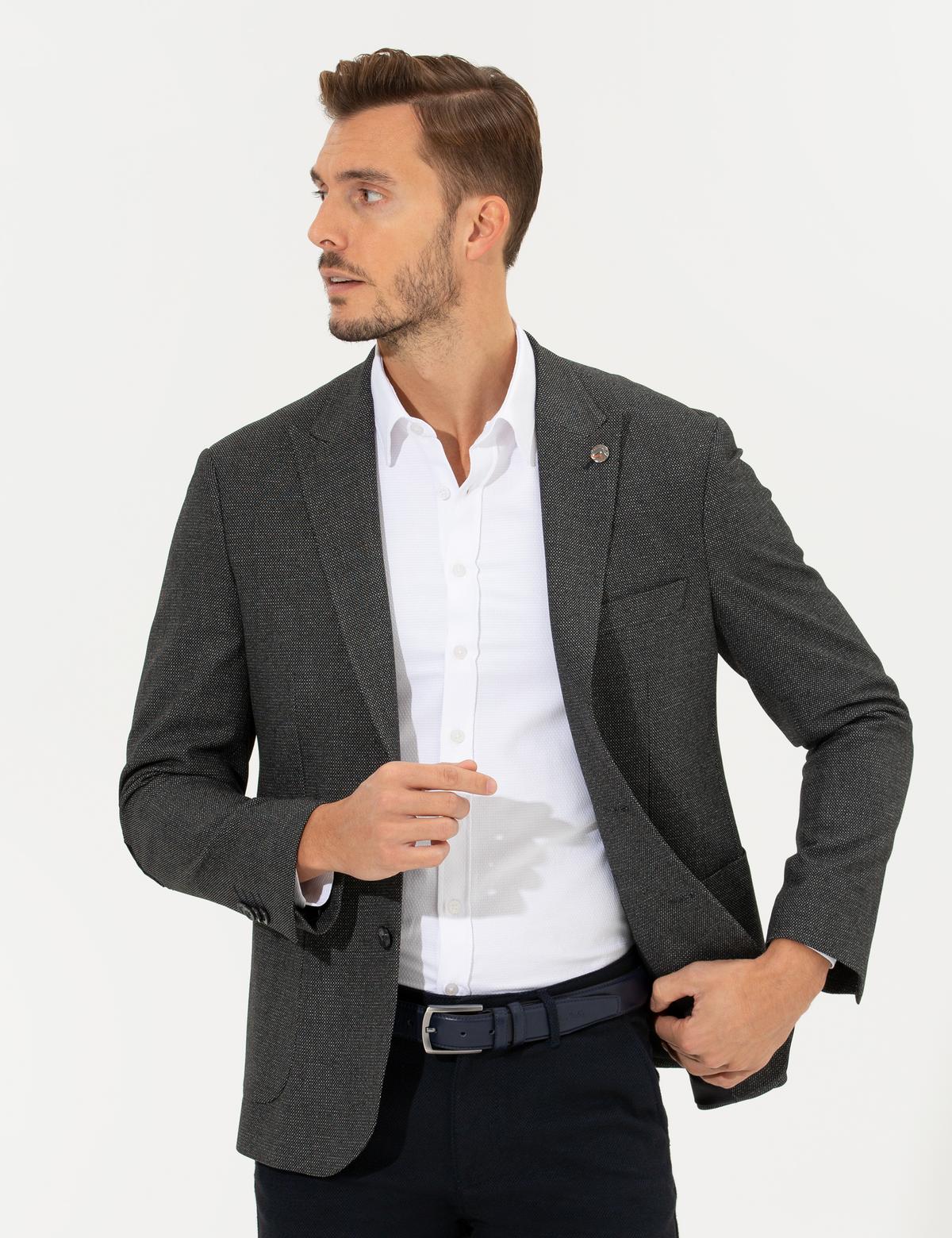 Füme Slim Fit Ceket