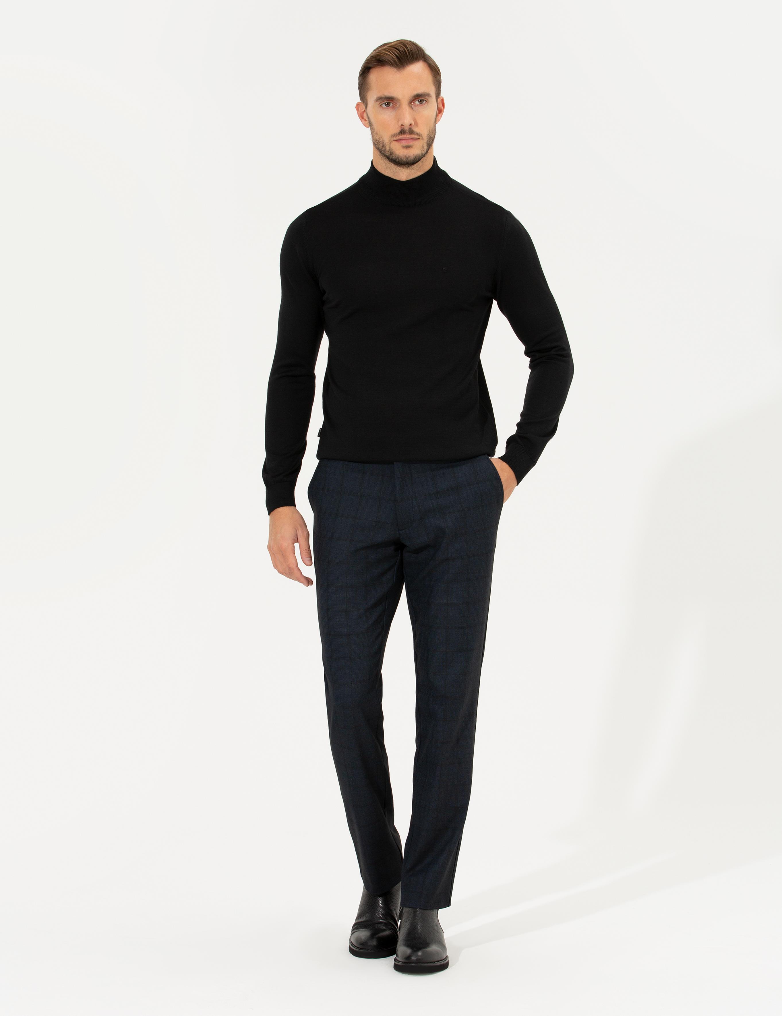 Lacivert Slim Fit Kumaş Pantolon