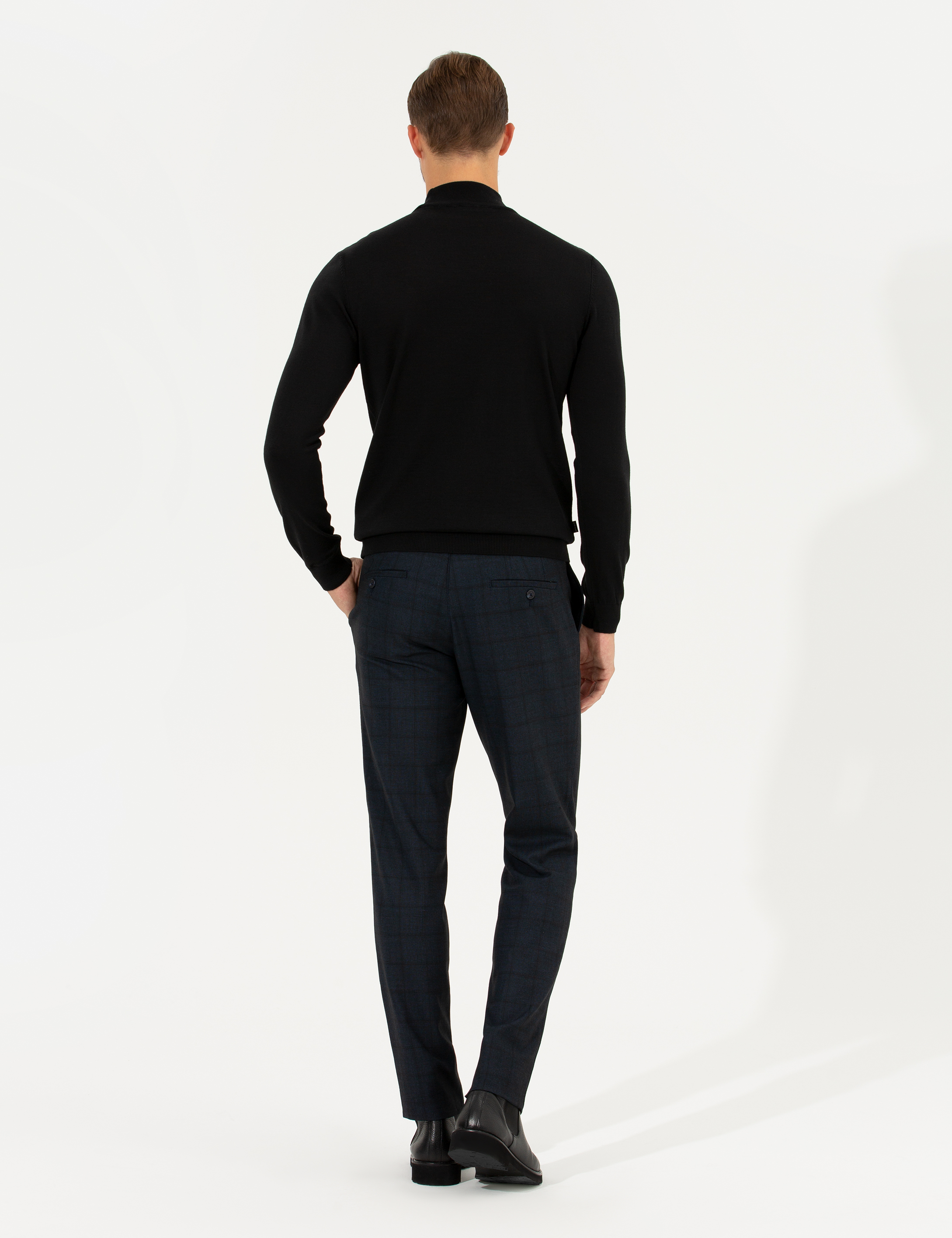Lacivert Slim Fit Kumaş Pantolon - Image 4