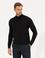 Siyah Regular Fit Yarım Balıkçı Yaka Basic Triko Kazak