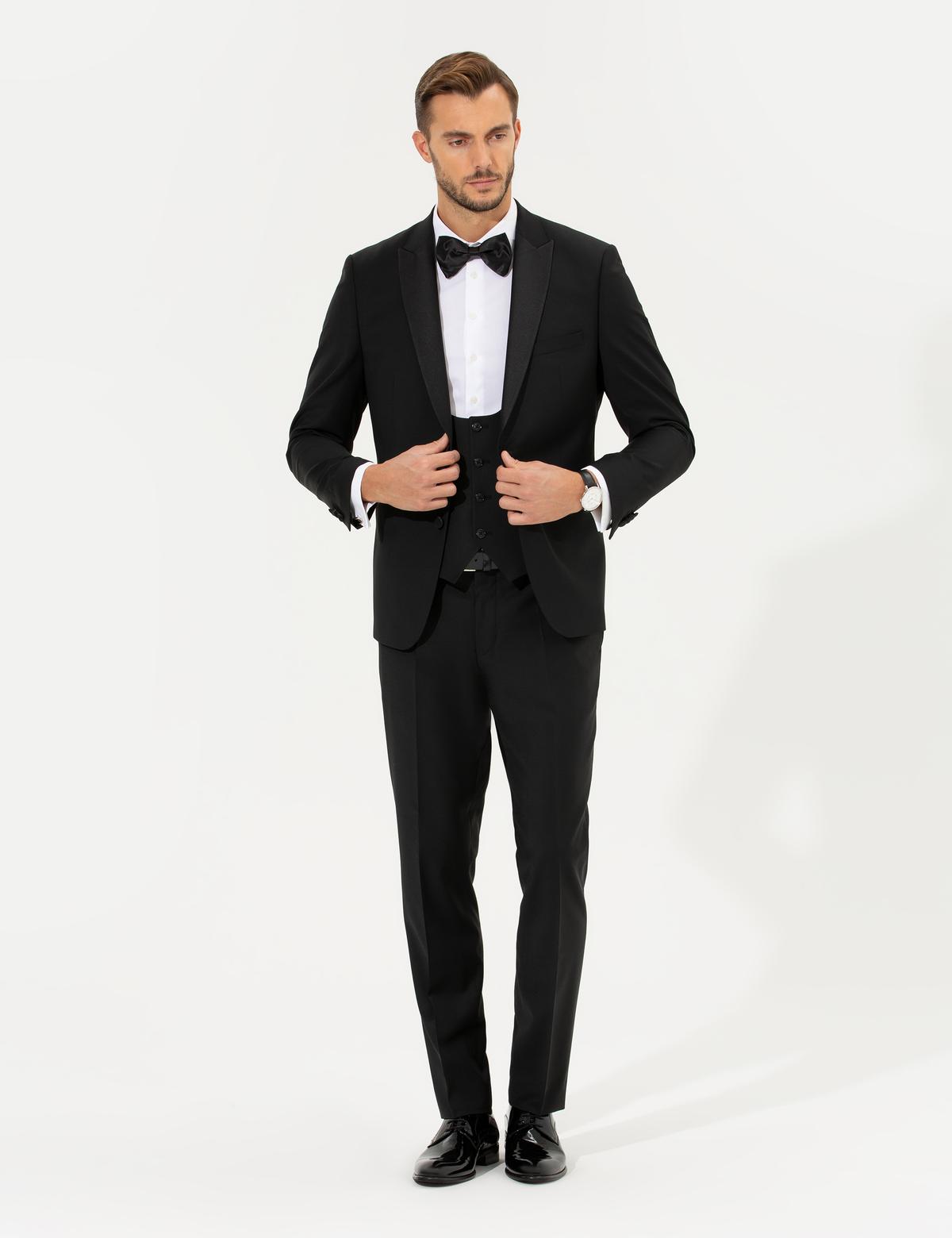 Siyah Slim Fit Smokin