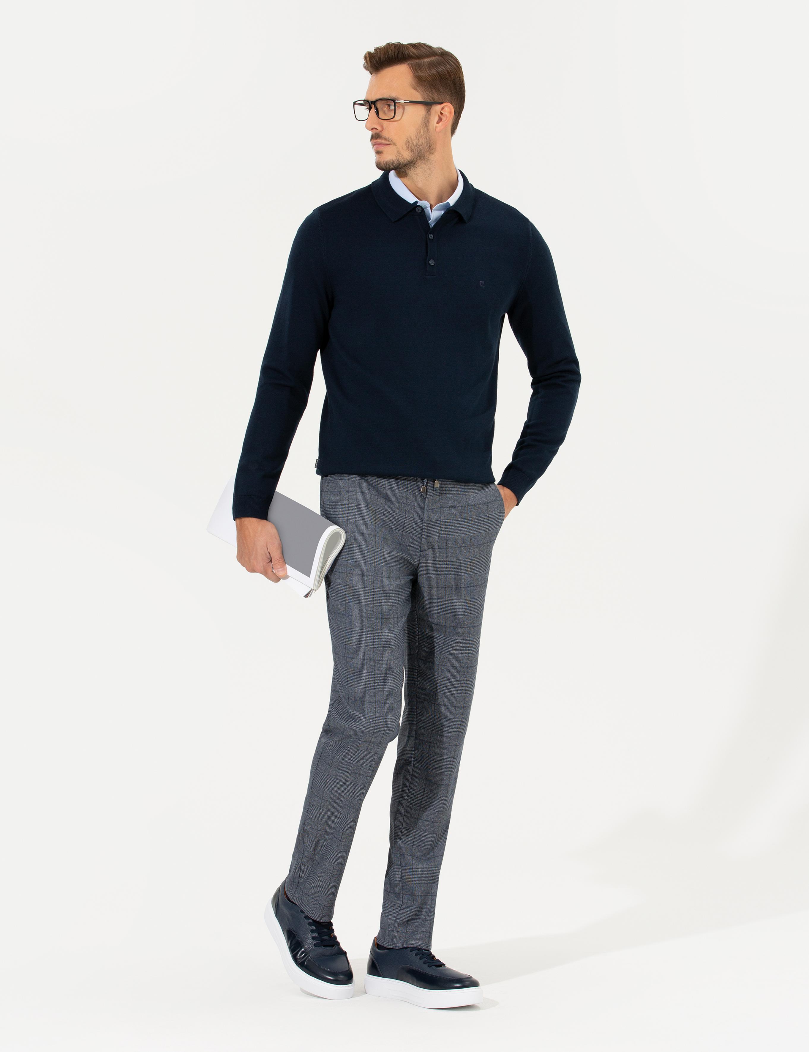 Lacivert Slim Fit Kumaş Pantolon
