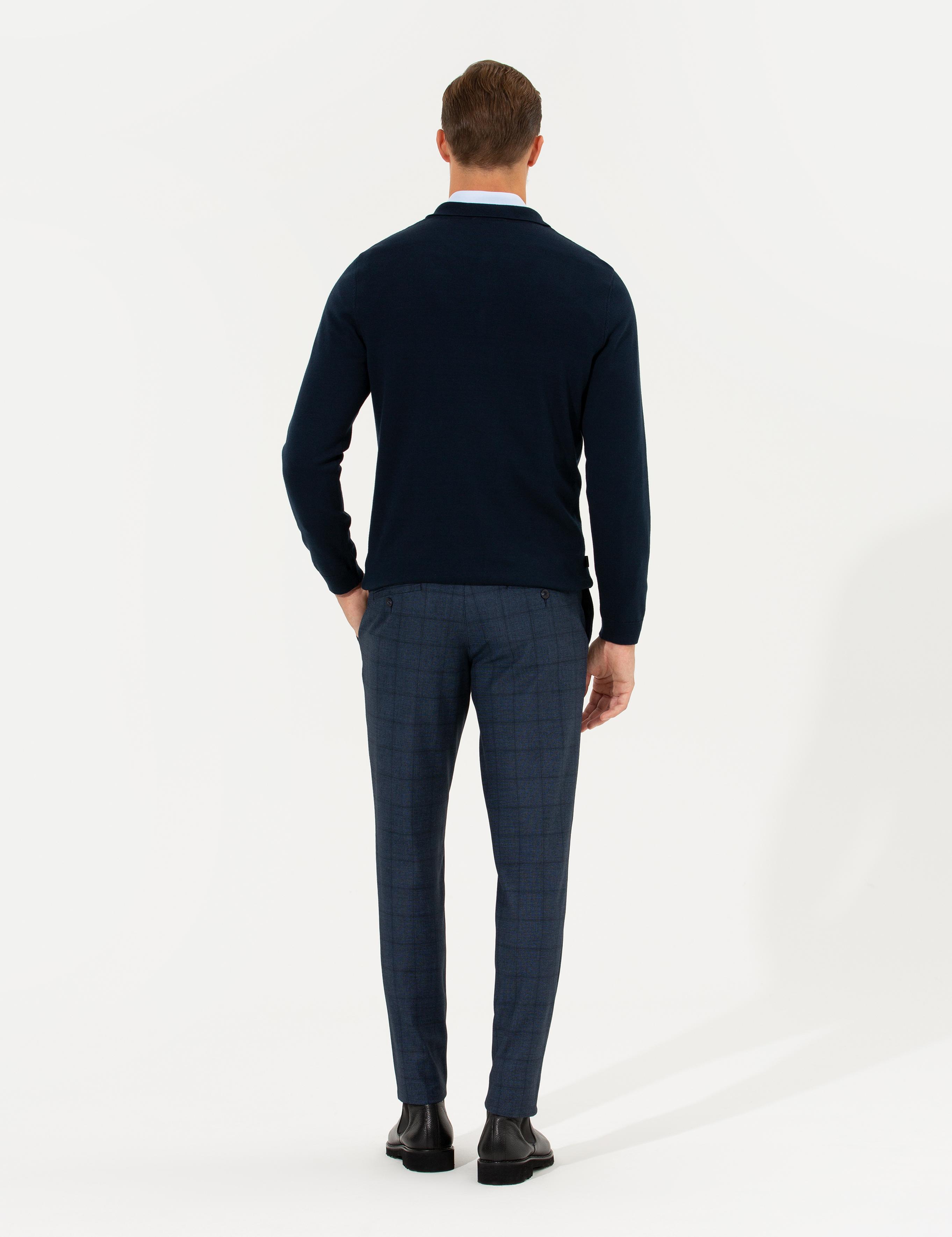 Açık Lacivert Slim Fit Kumaş Pantolon