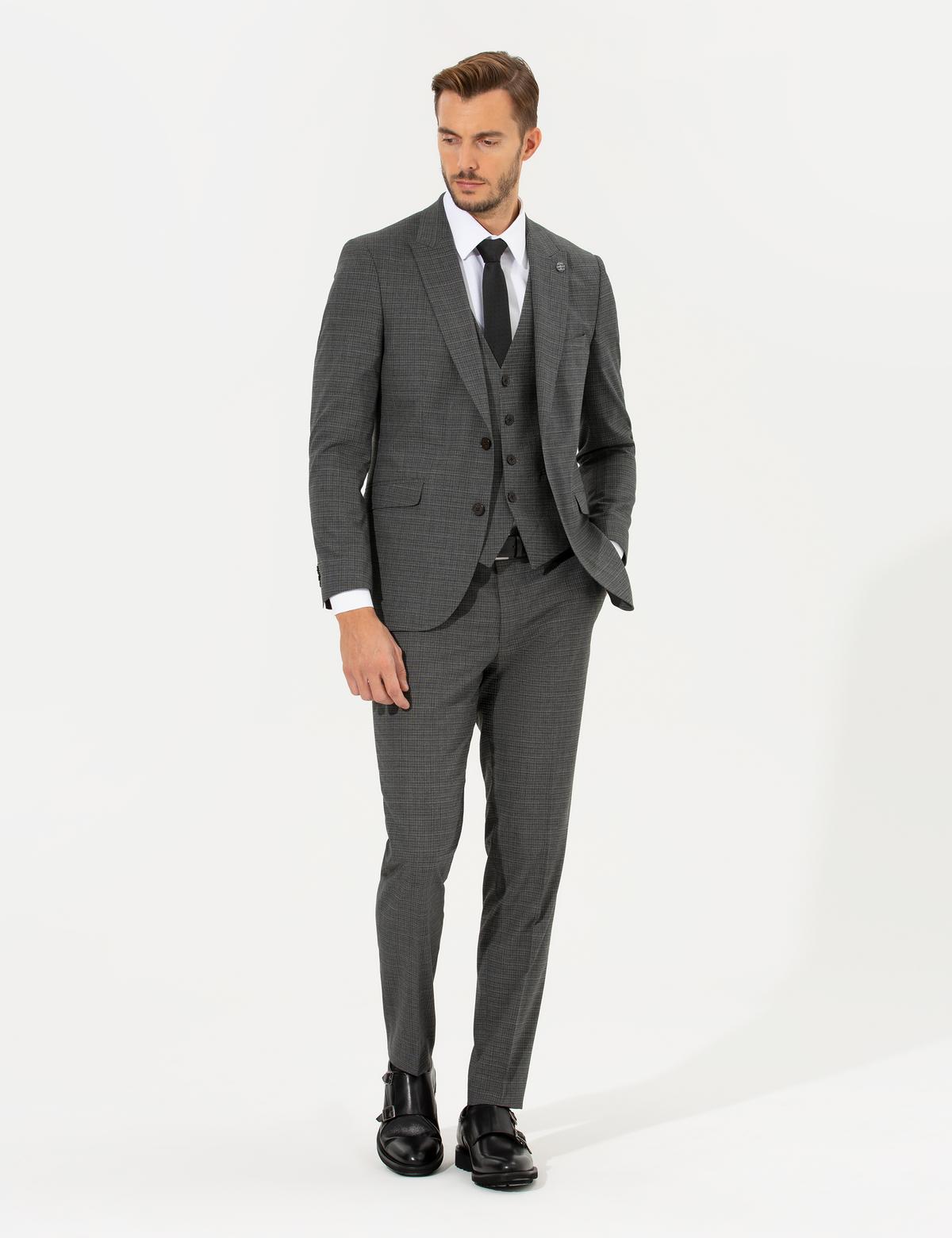 Antrasit Ex. Slim Fit Takım Elbise - 50259604077