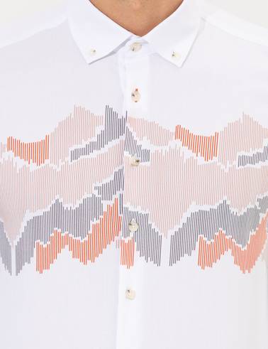 Turuncu Slim Fit Uzun Kollu Gömlek
