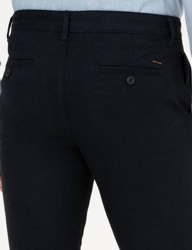 Lacivert Slim Fit Kanvas Pantolon
