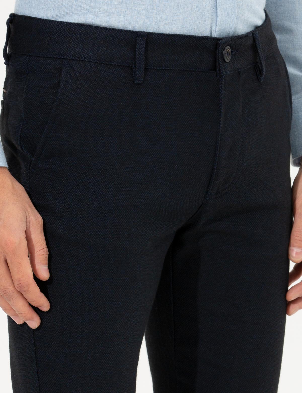 Lacivert Slim Fit Kanvas Pantolon - 50255155246