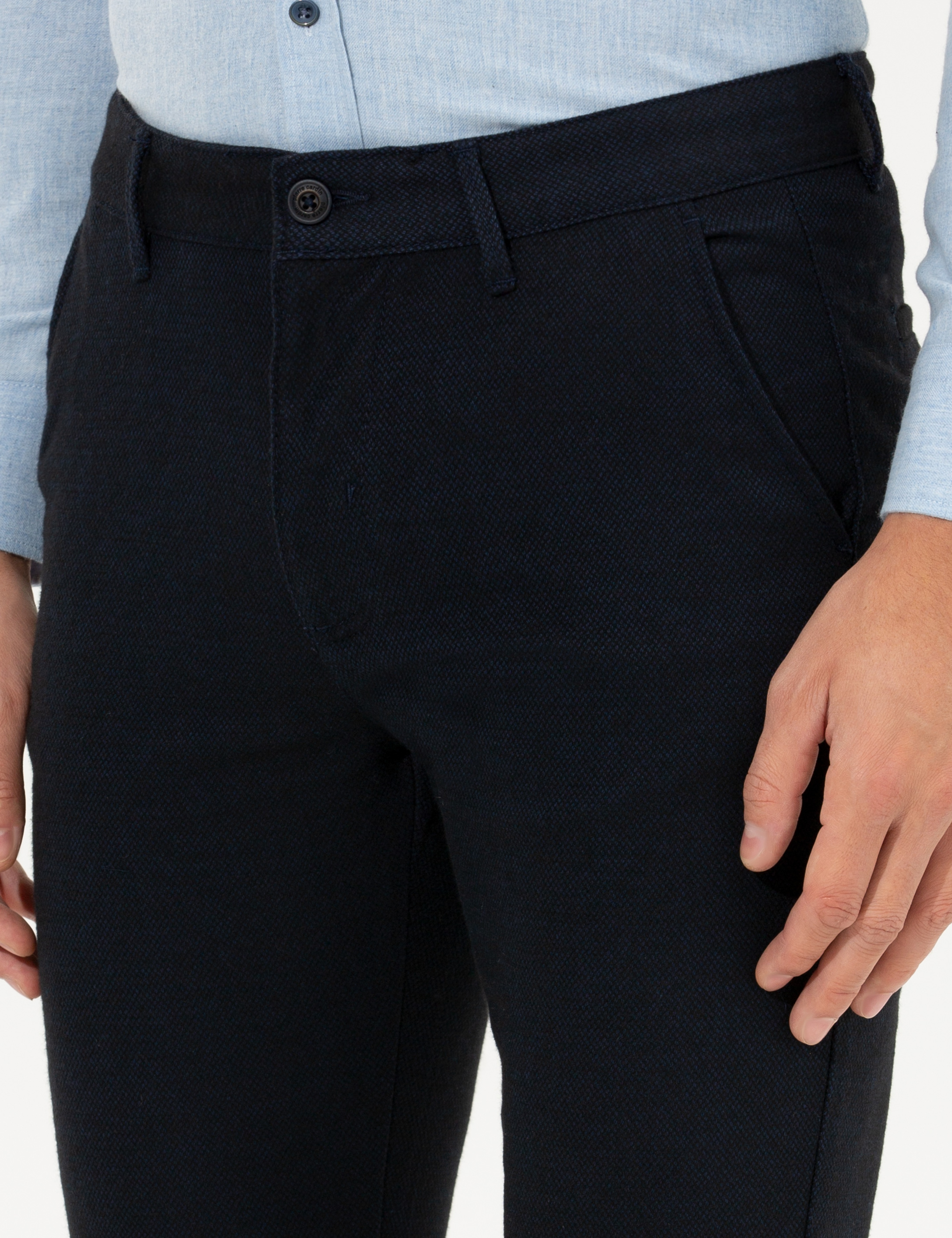 Lacivert Slim Fit Kanvas Pantolon - Image 6