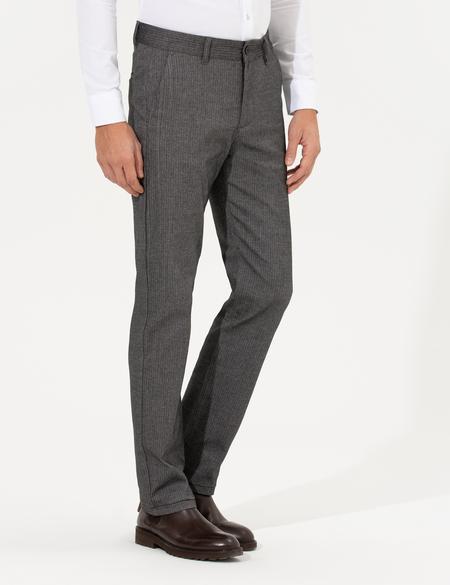 Antrasit Regular Fit Çizgili Kanvas Pantolon - 50259717160
