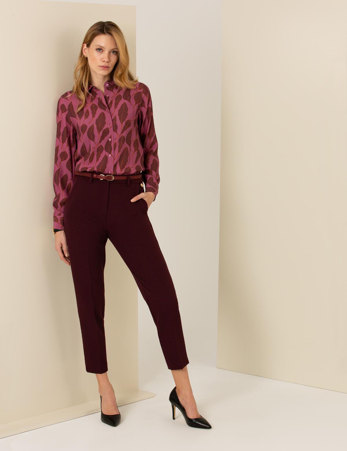 Gül Kurusu Regular Fit Desenli Uzun Kollu Gömlek - 50254179014