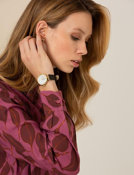 Gül Kurusu Regular Fit Desenli Uzun Kollu Gömlek - 50254179014