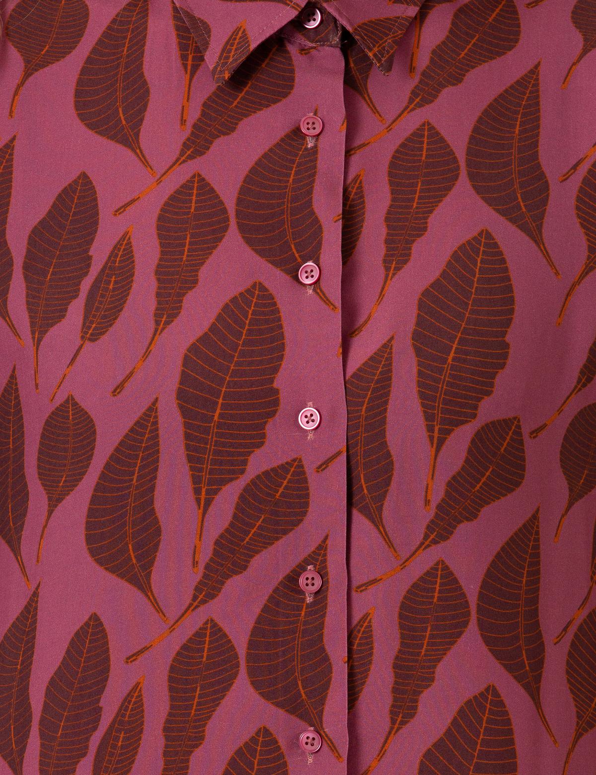 Gül Kurusu Regular Fit Desenli Uzun Kollu Gömlek - 50254179014