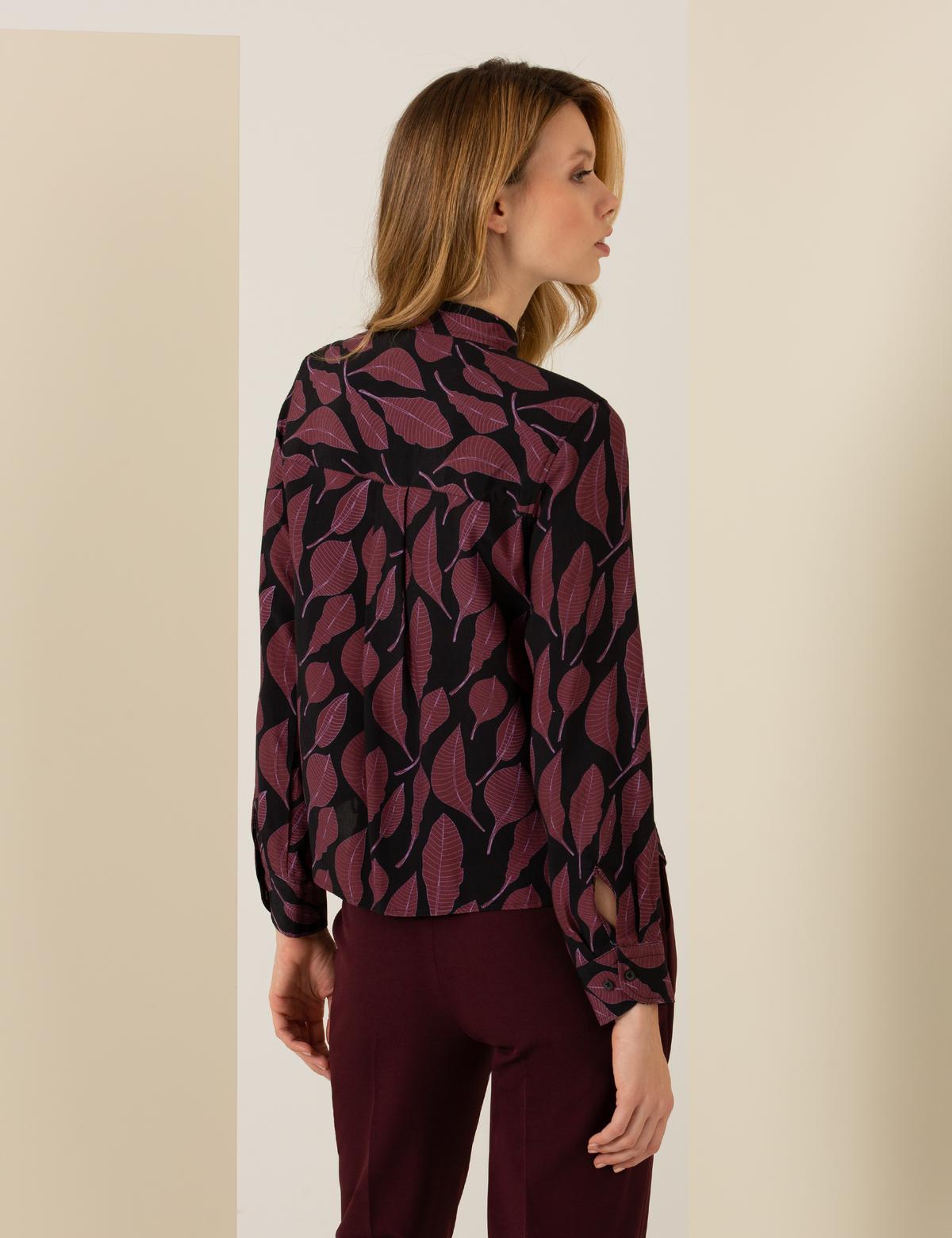 Siyah Regular Fit Desenli Uzun Kollu Gömlek - 50254179023