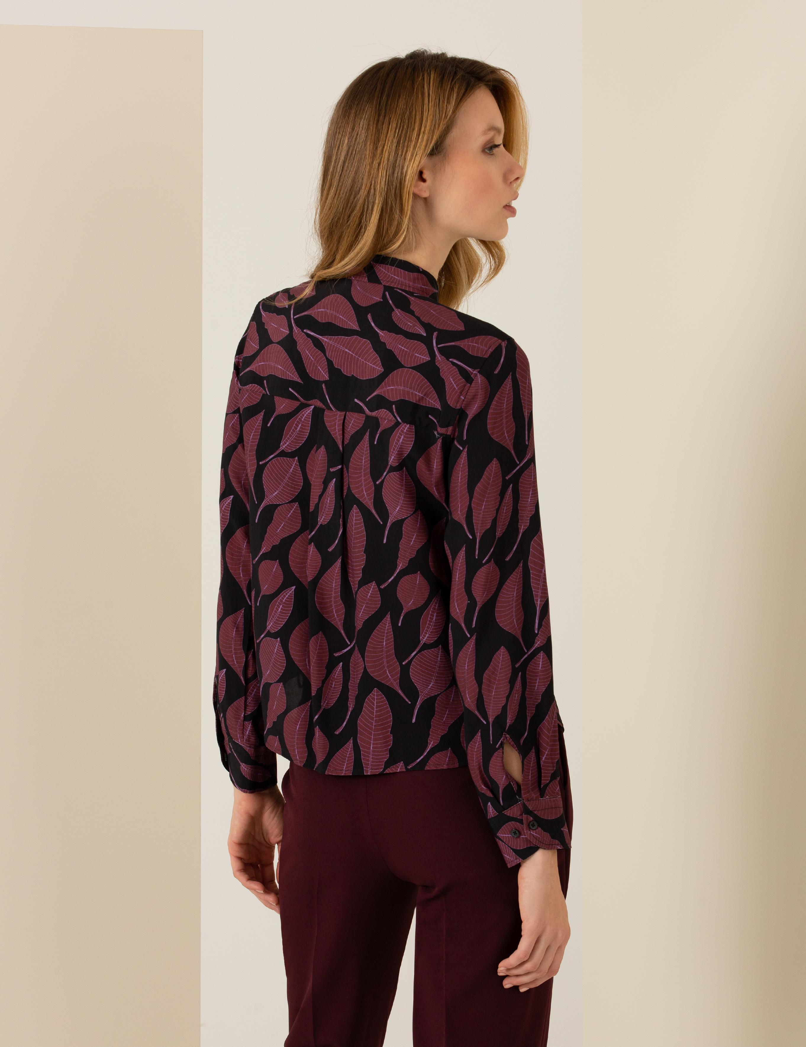 Siyah Regular Fit Desenli Uzun Kollu Gömlek