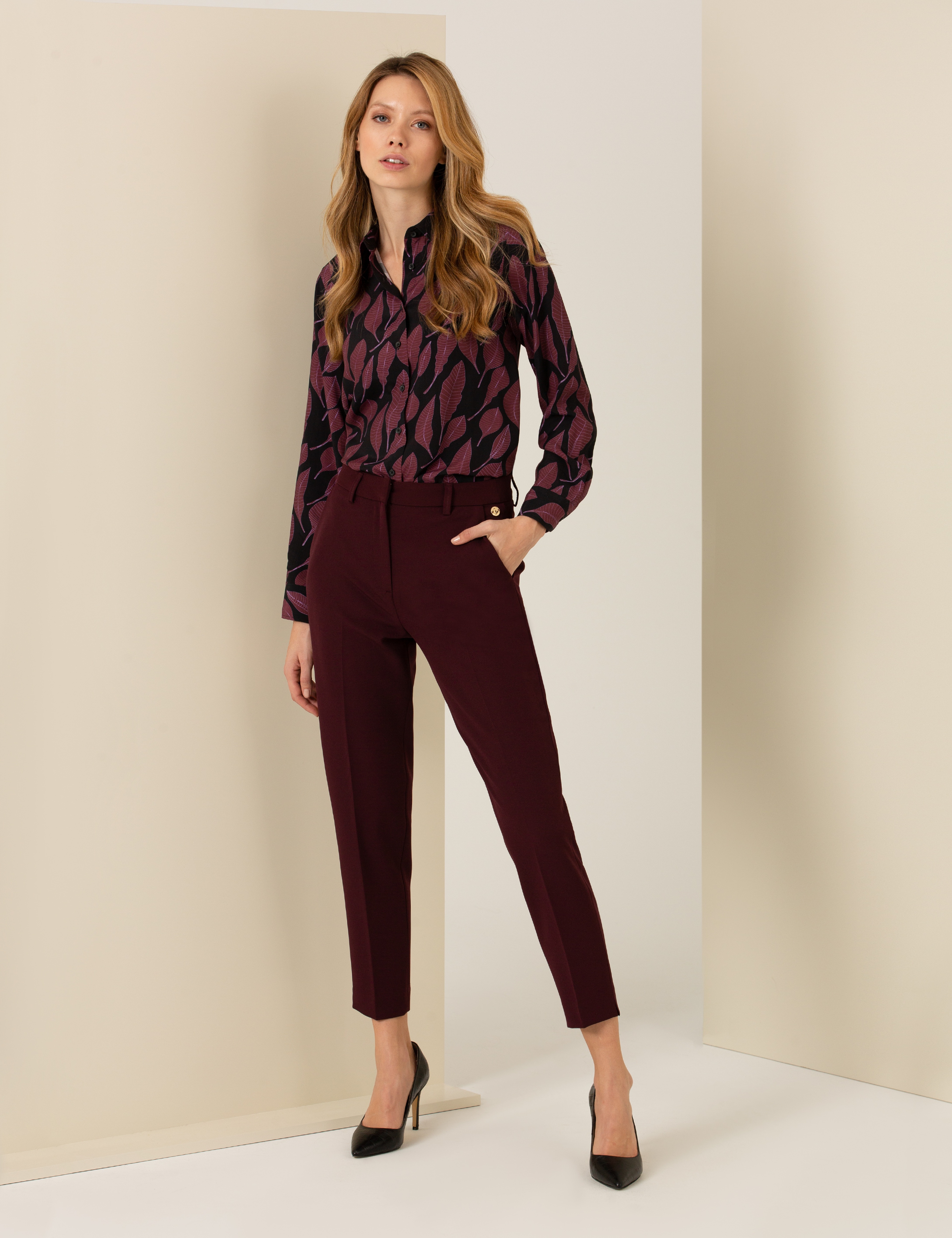 Siyah Regular Fit Desenli Uzun Kollu Gömlek - Image 3