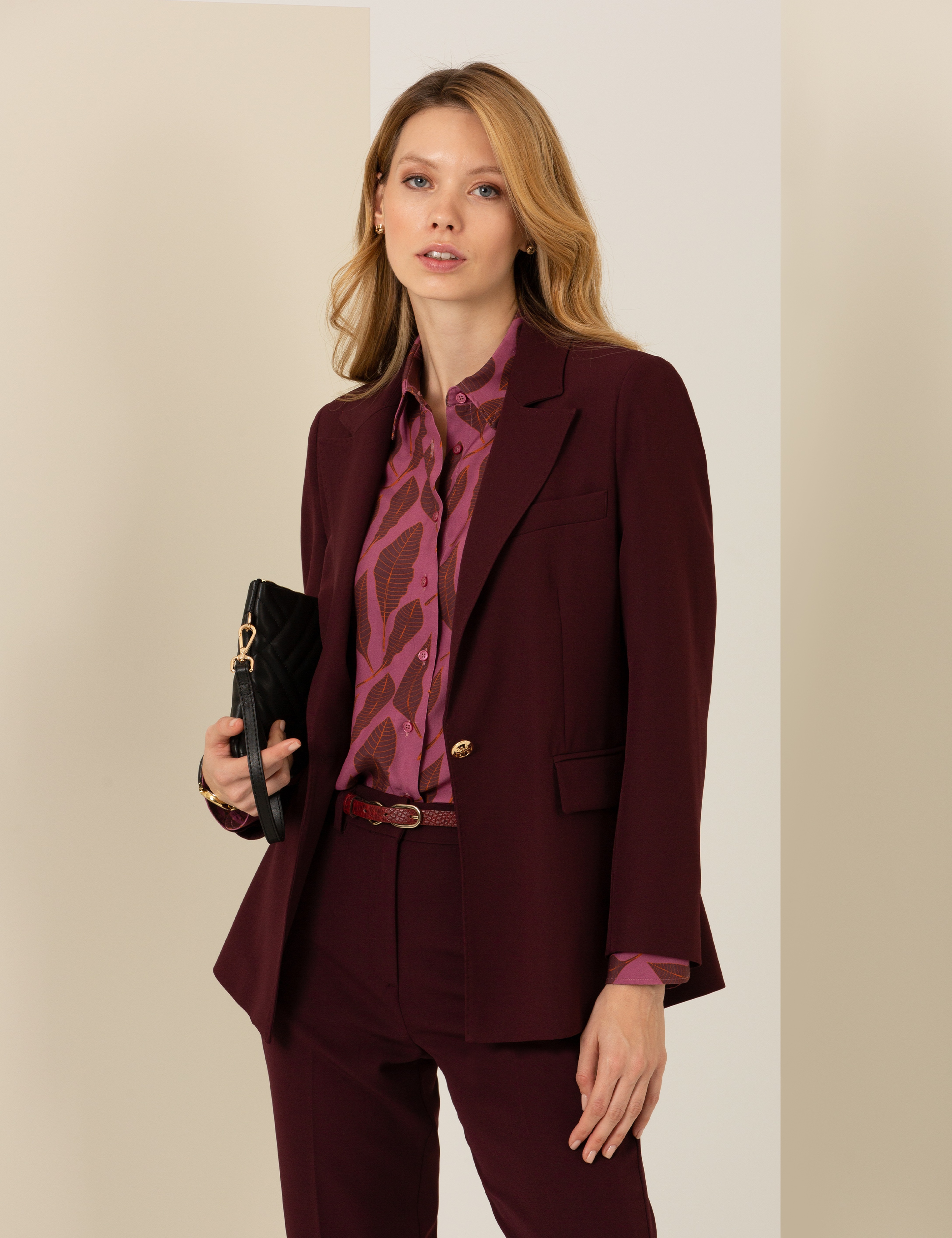 Bordo Blazer Ceket