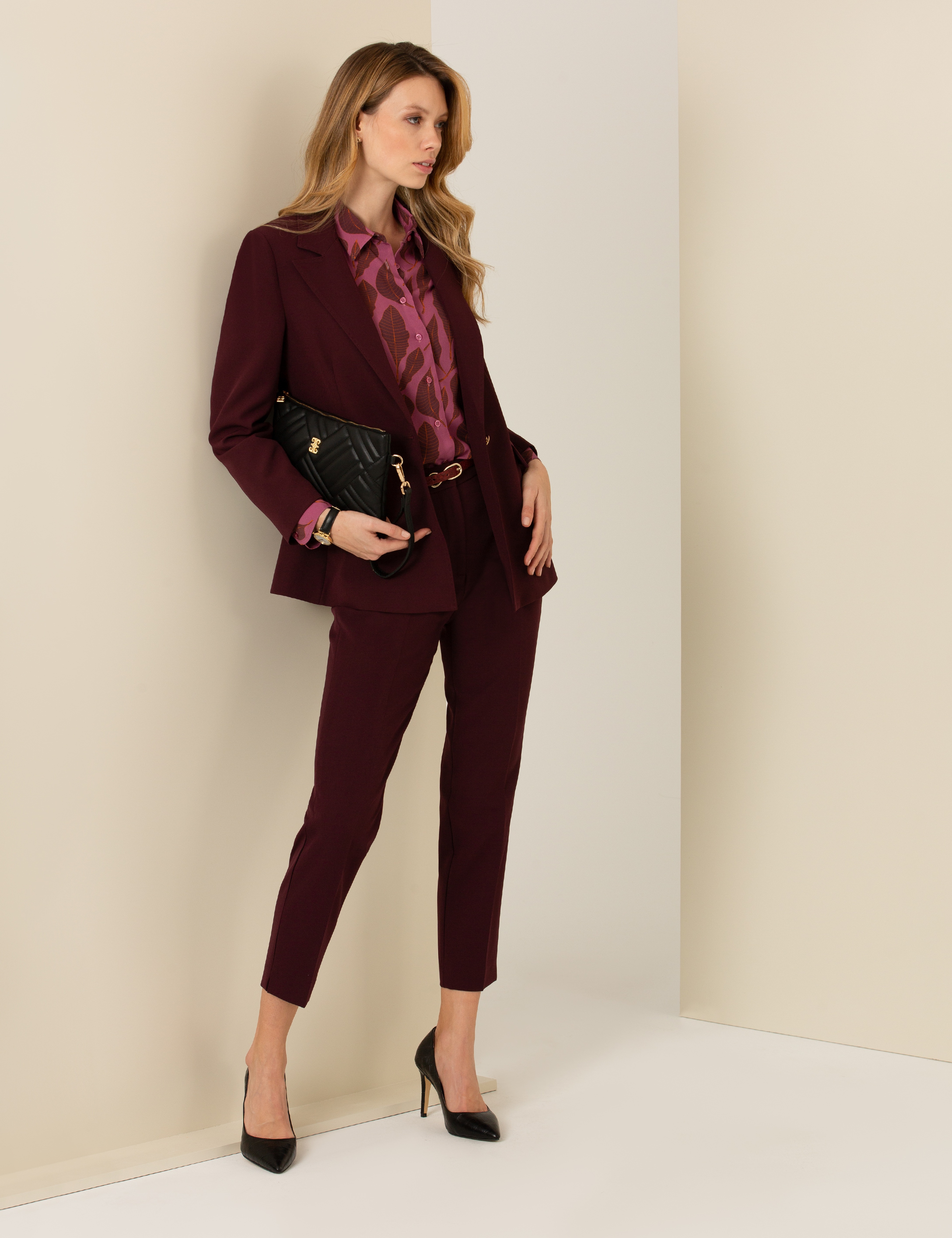 Bordo Blazer Ceket