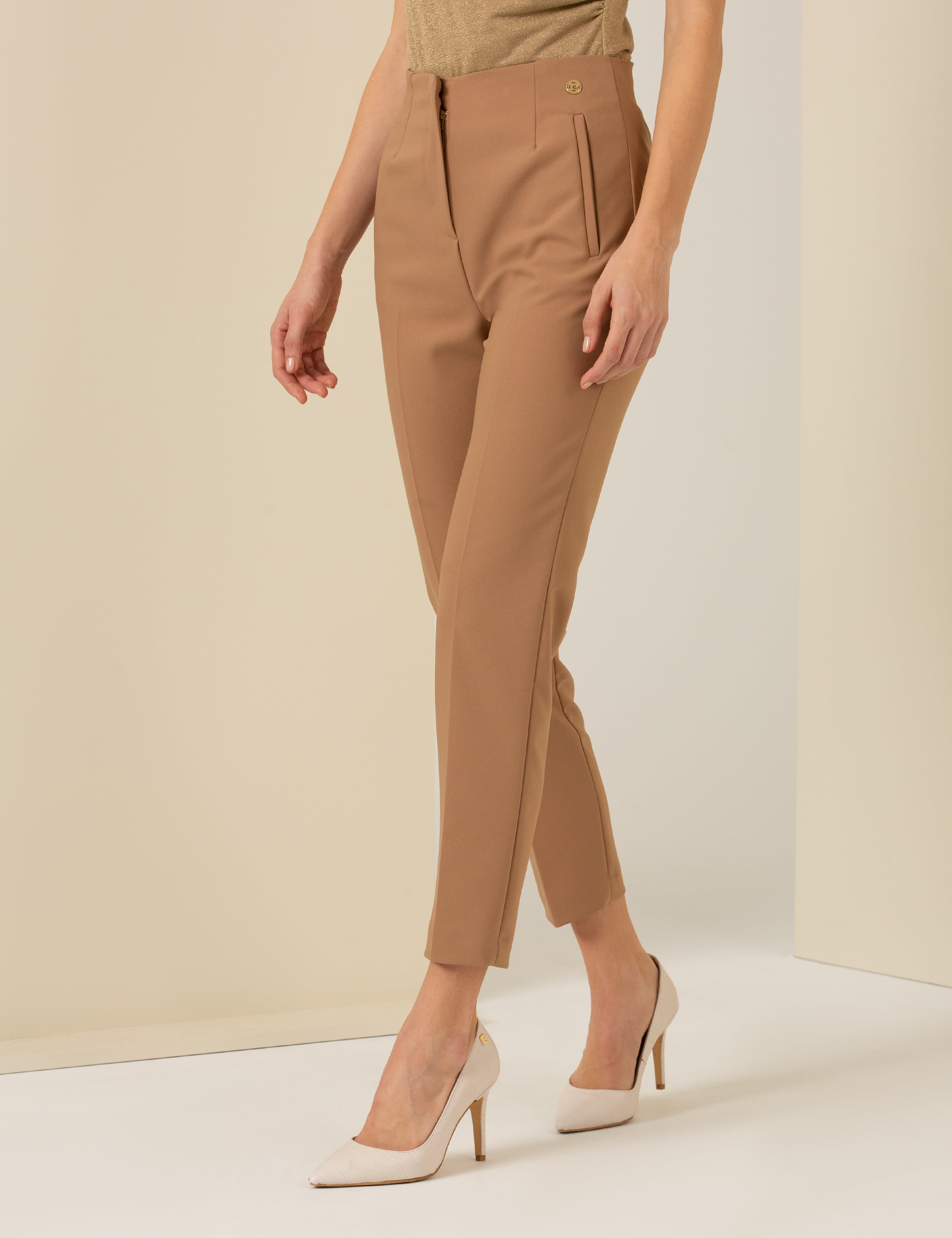 Camel Havuç Fit Kumaş Pantolon