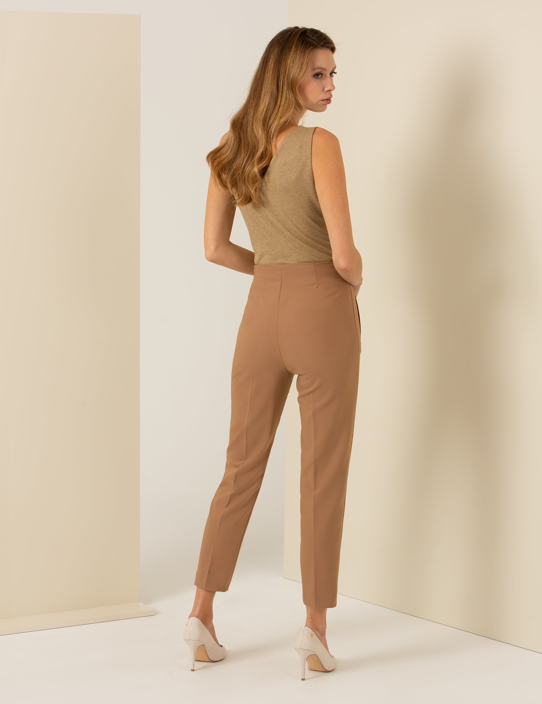 Camel Havuç Fit Kumaş Pantolon