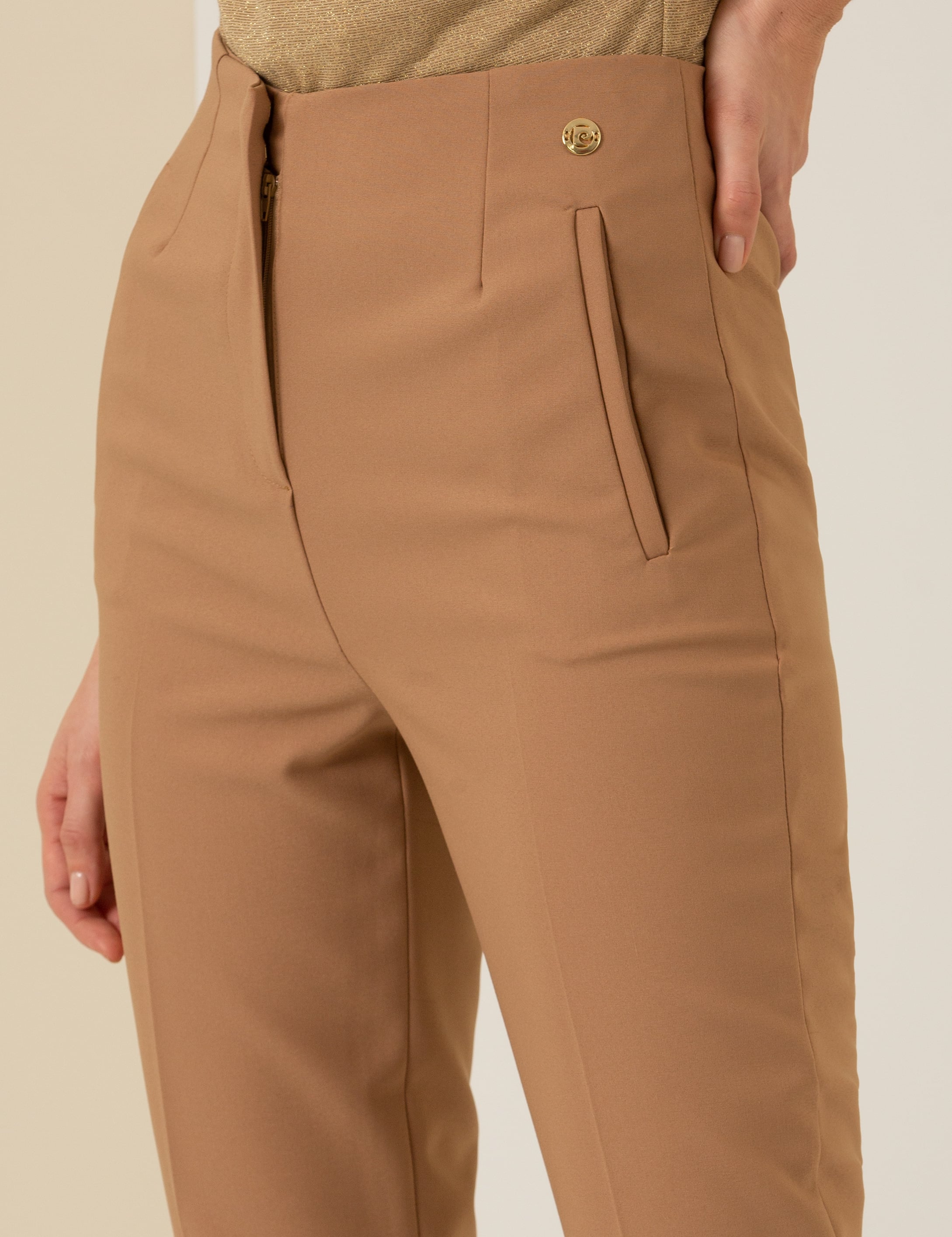 Camel Havuç Fit Kumaş Pantolon - Image 6