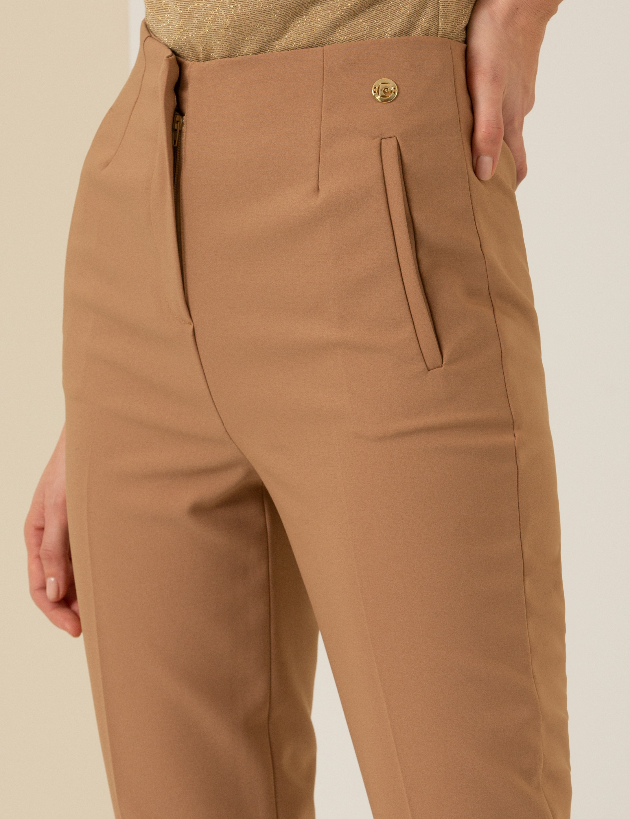 Camel Havuç Fit Kumaş Pantolon