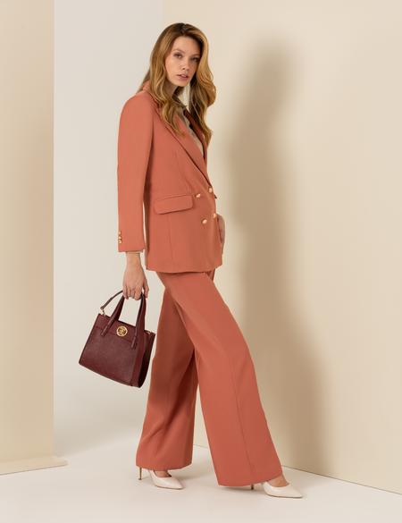 Turuncu Kruvaze Ceket - 50260291003