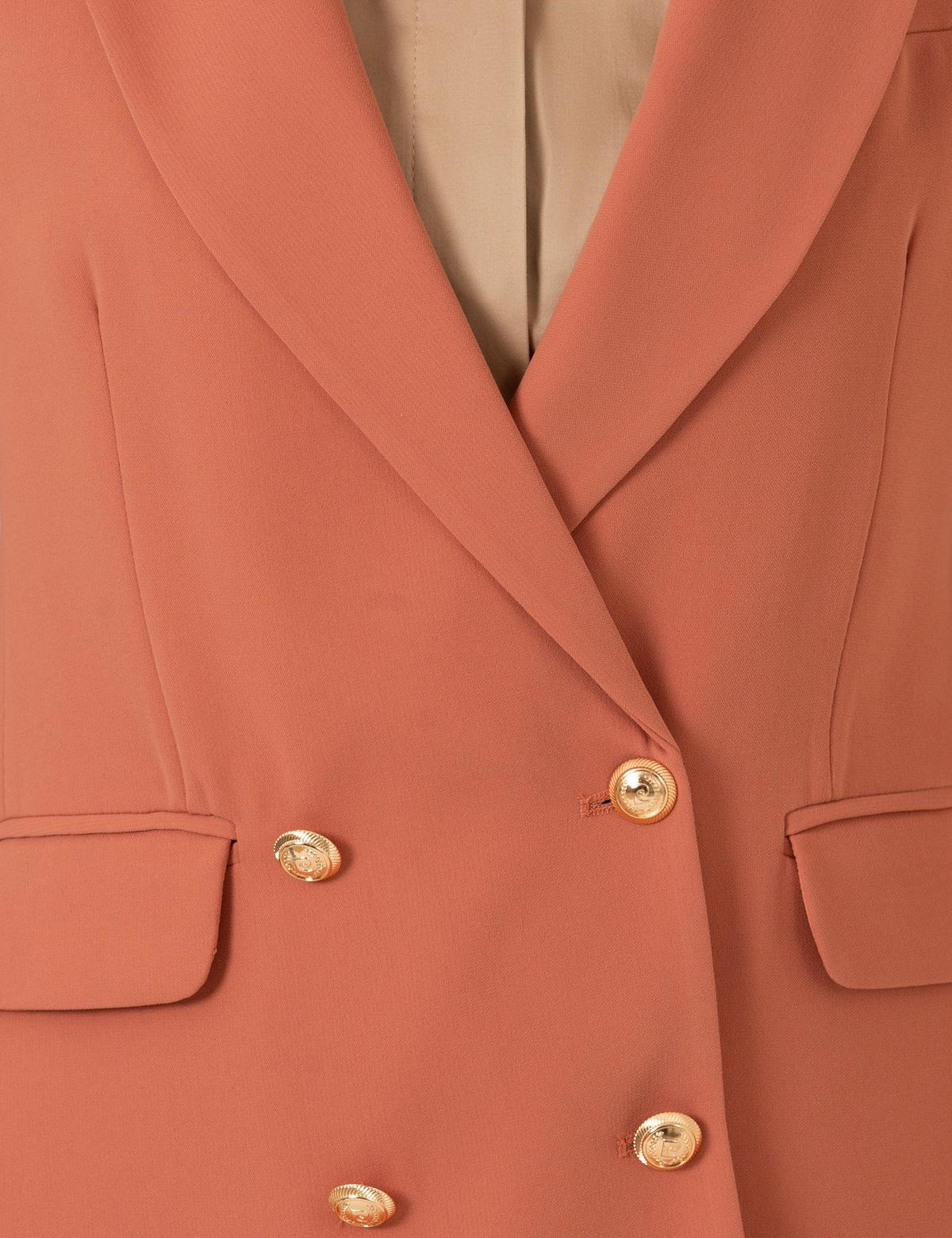 Turuncu Kruvaze Ceket - 50260291003