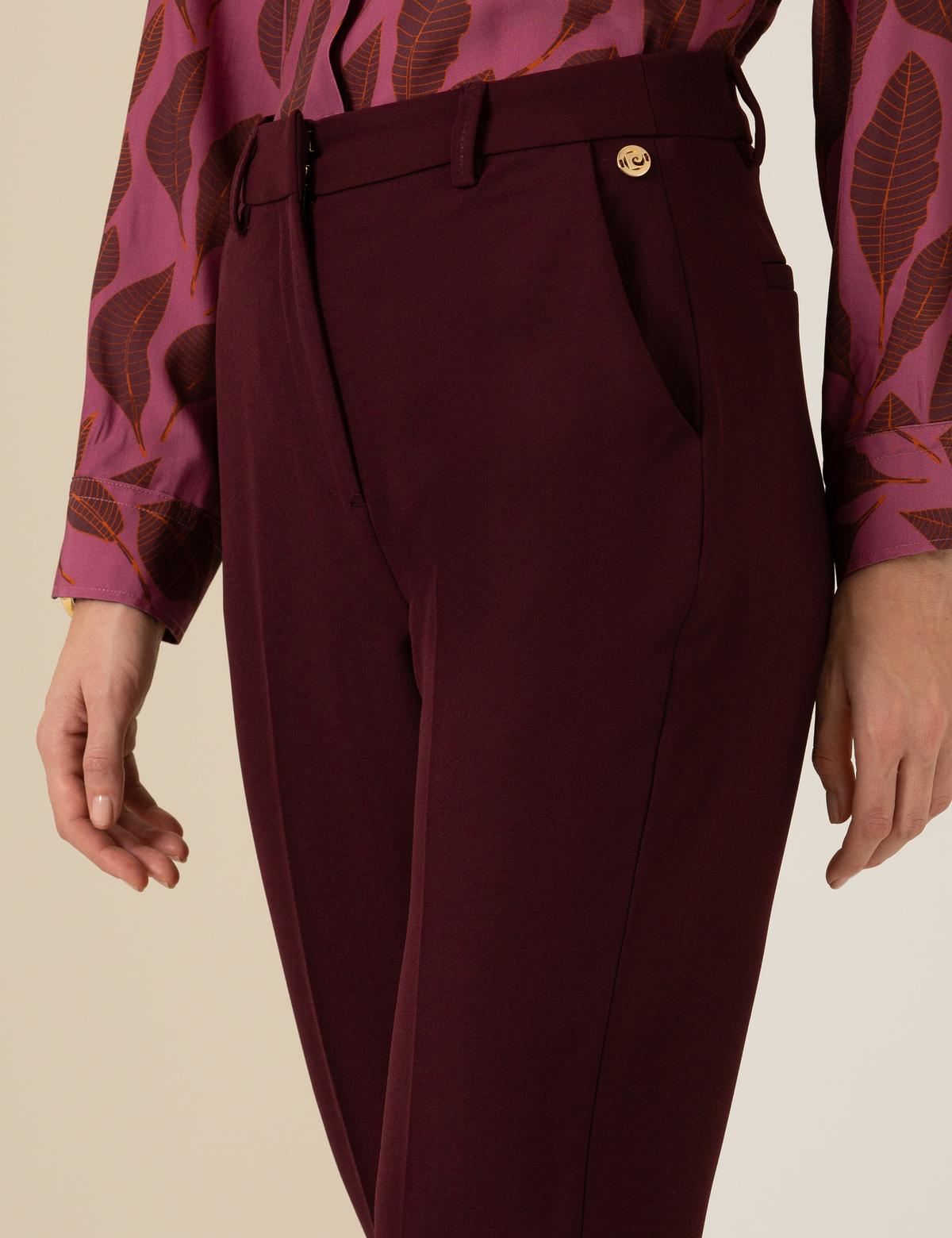 Bordo Kumaş Pantolon - 50260285008