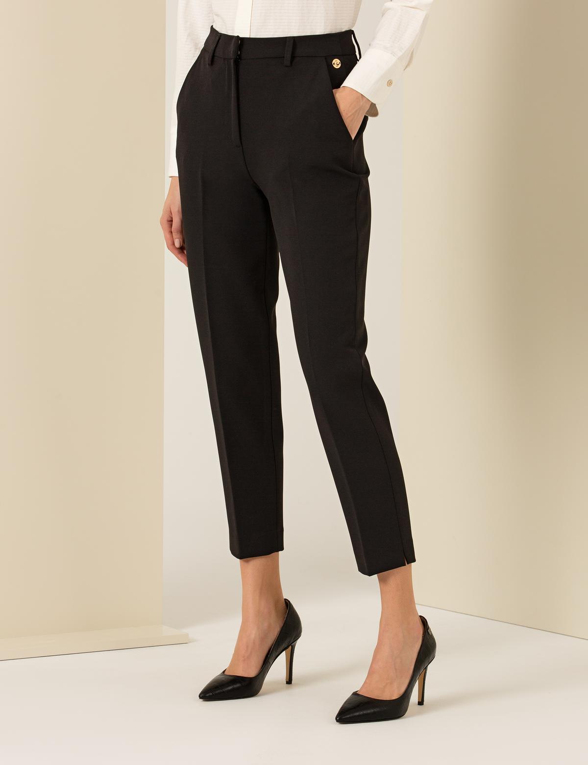 Siyah Kumaş Pantolon - 50260285001