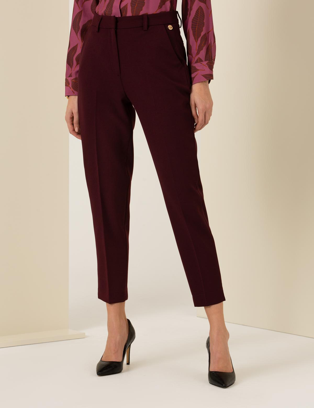 Bordo Kumaş Pantolon - 50260285008