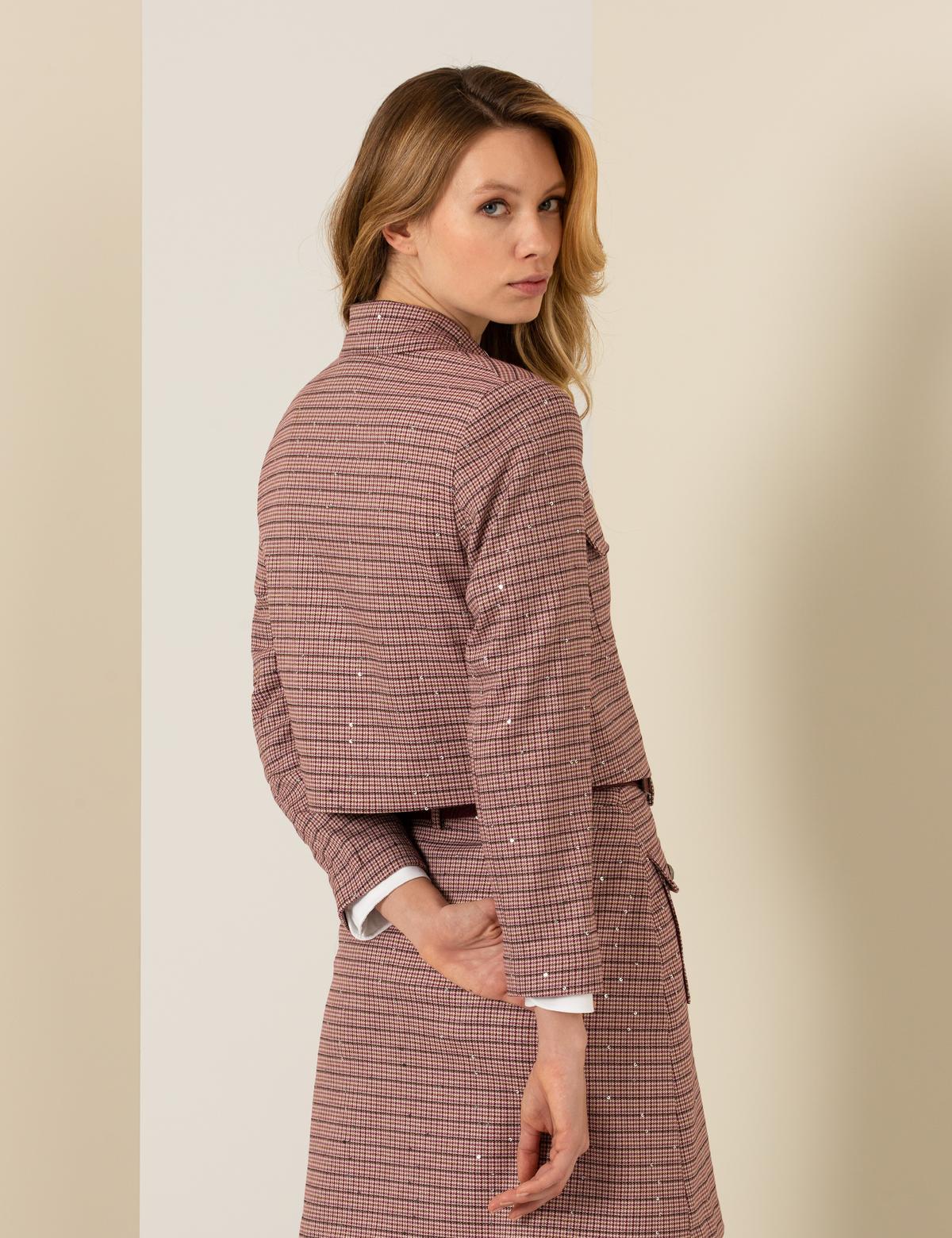 Bordo Crop Ceket - 50260293009