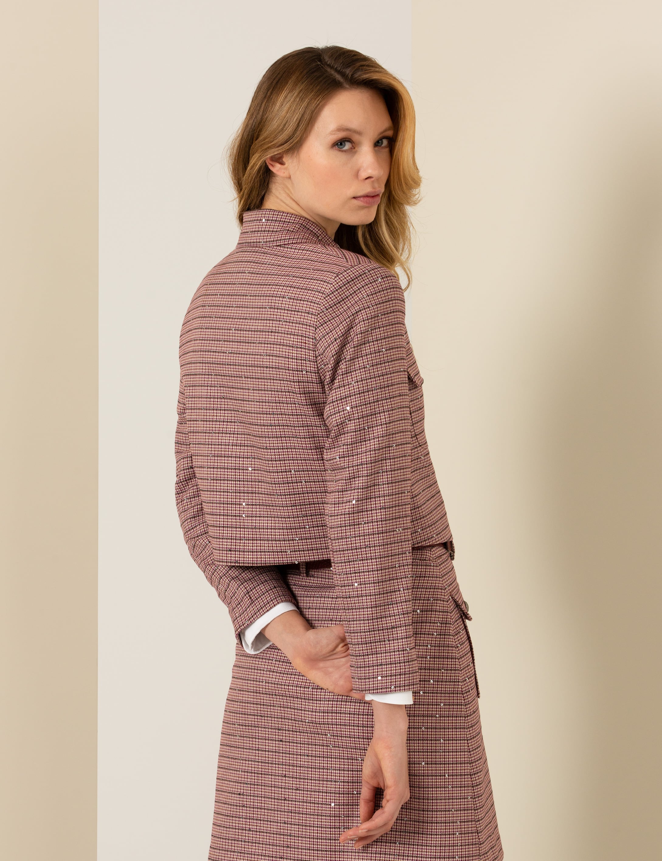 Bordo Crop Ceket