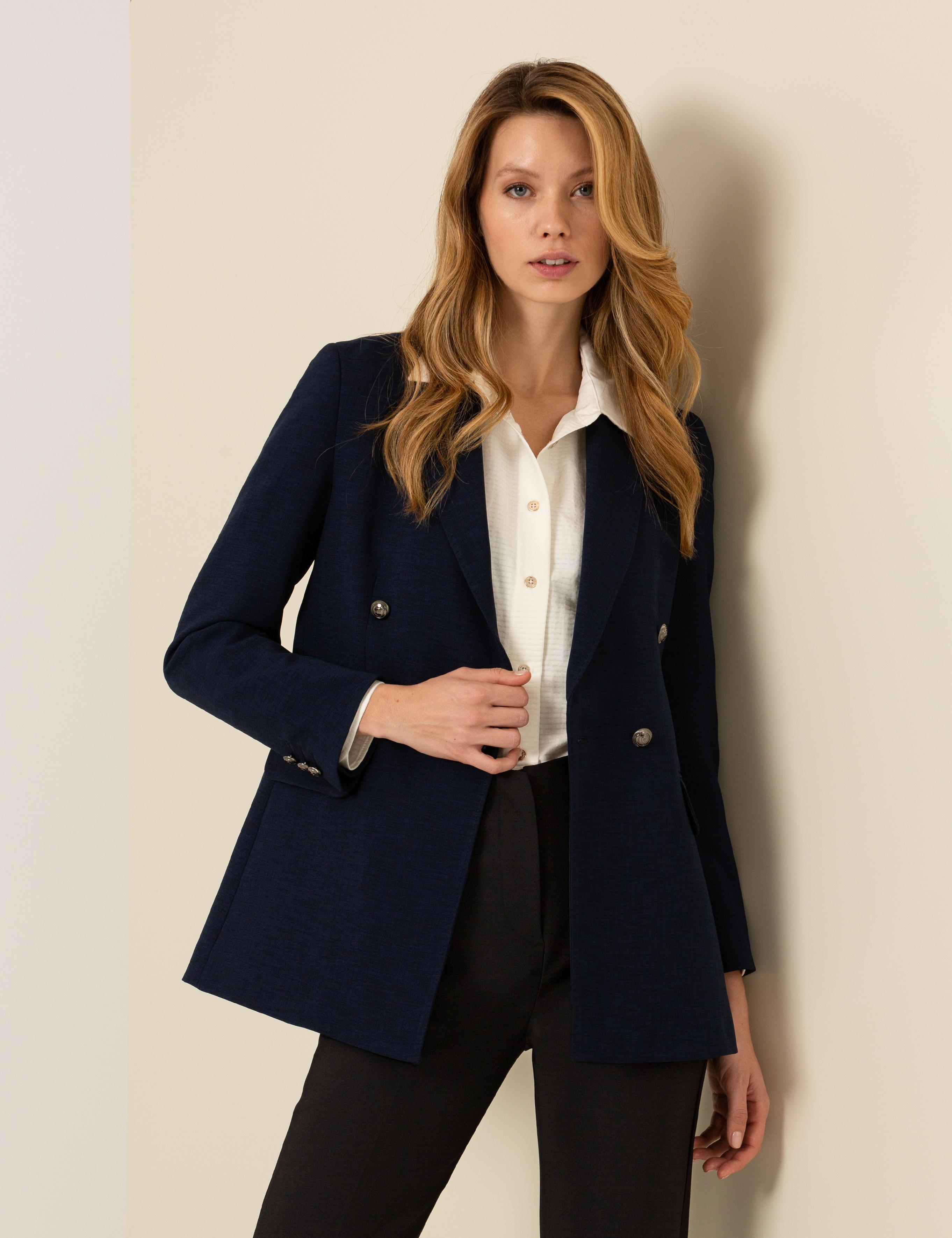 Lacivert  Kruvaze Ceket