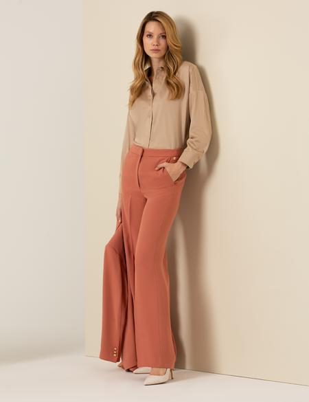 Turuncu Palazzo Kumaş Pantolon - 50260286006
