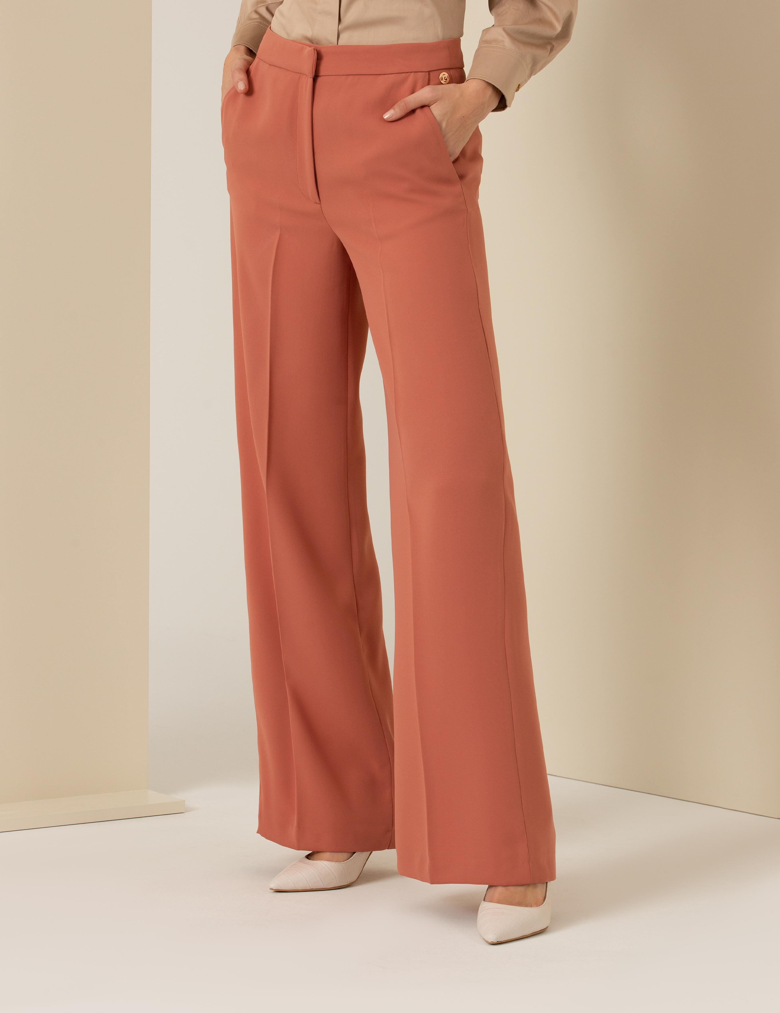 Turuncu Palazzo Kumaş Pantolon