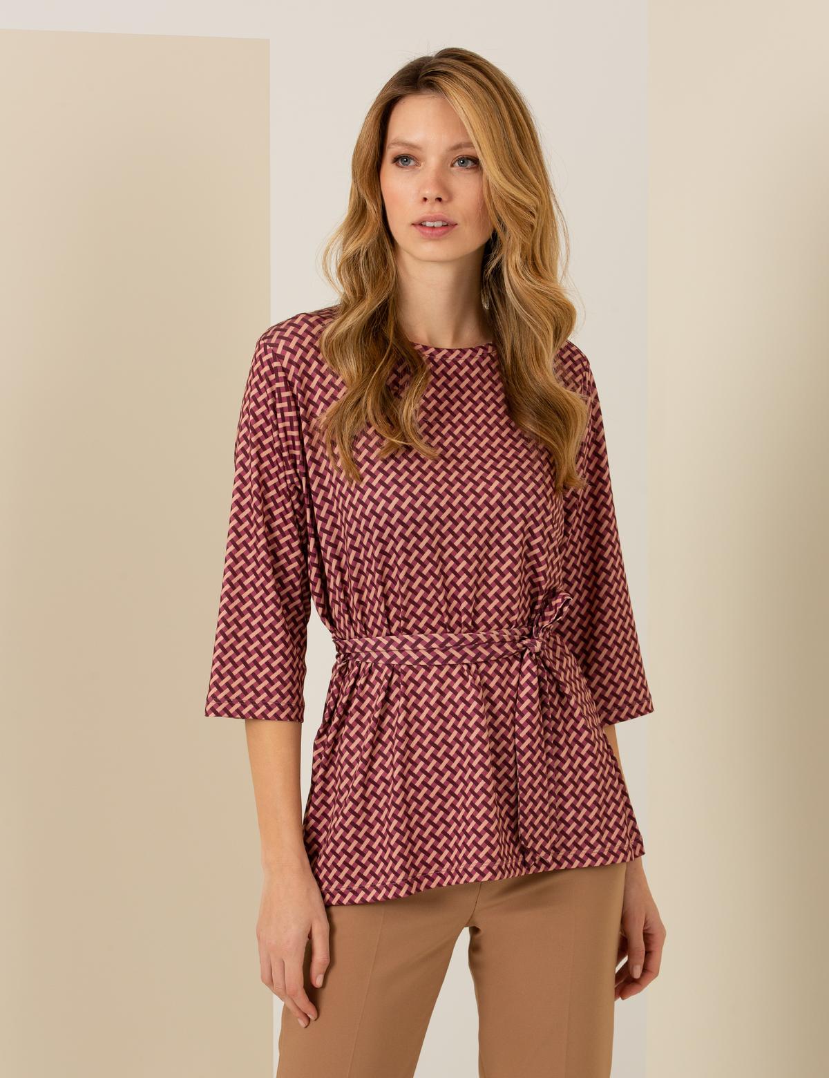 Gül Kurusu Comfort Fit Örme Bluz