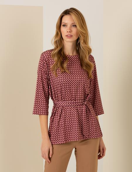 Gül Kurusu Comfort Fit Örme Bluz - 50253151019