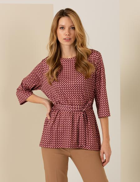 Gül Kurusu Comfort Fit Örme Bluz - 50253151019