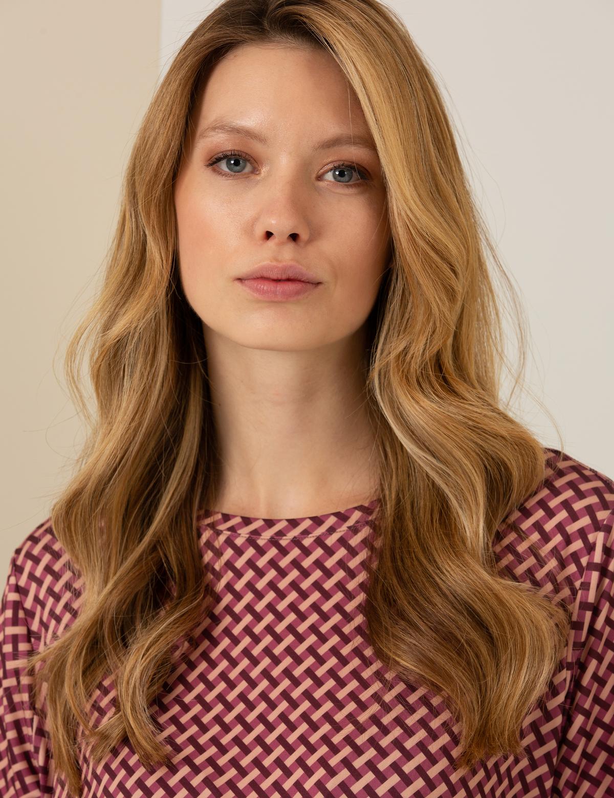 Gül Kurusu Comfort Fit Örme Bluz - 50253151019