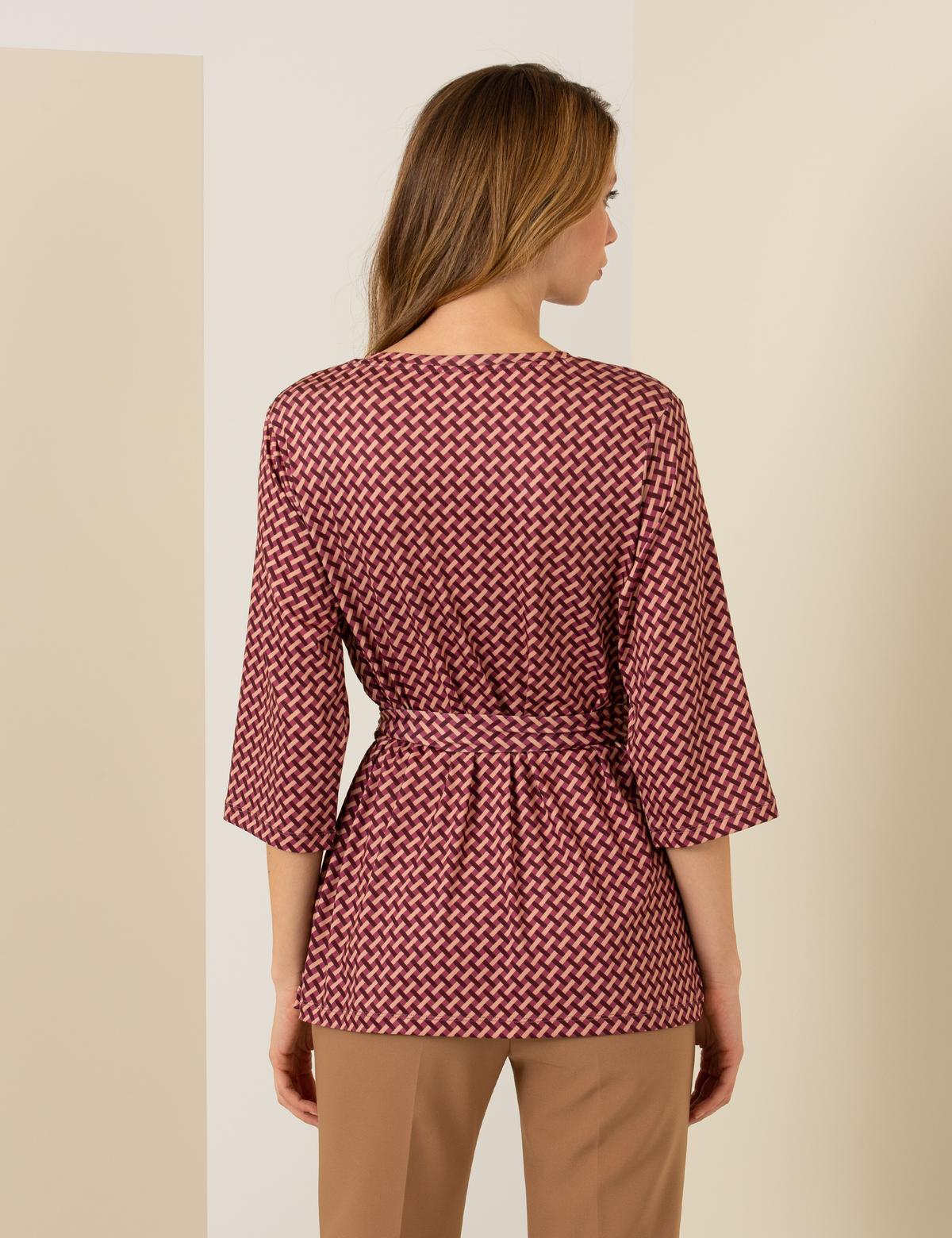 Gül Kurusu Comfort Fit Örme Bluz - 50253151019