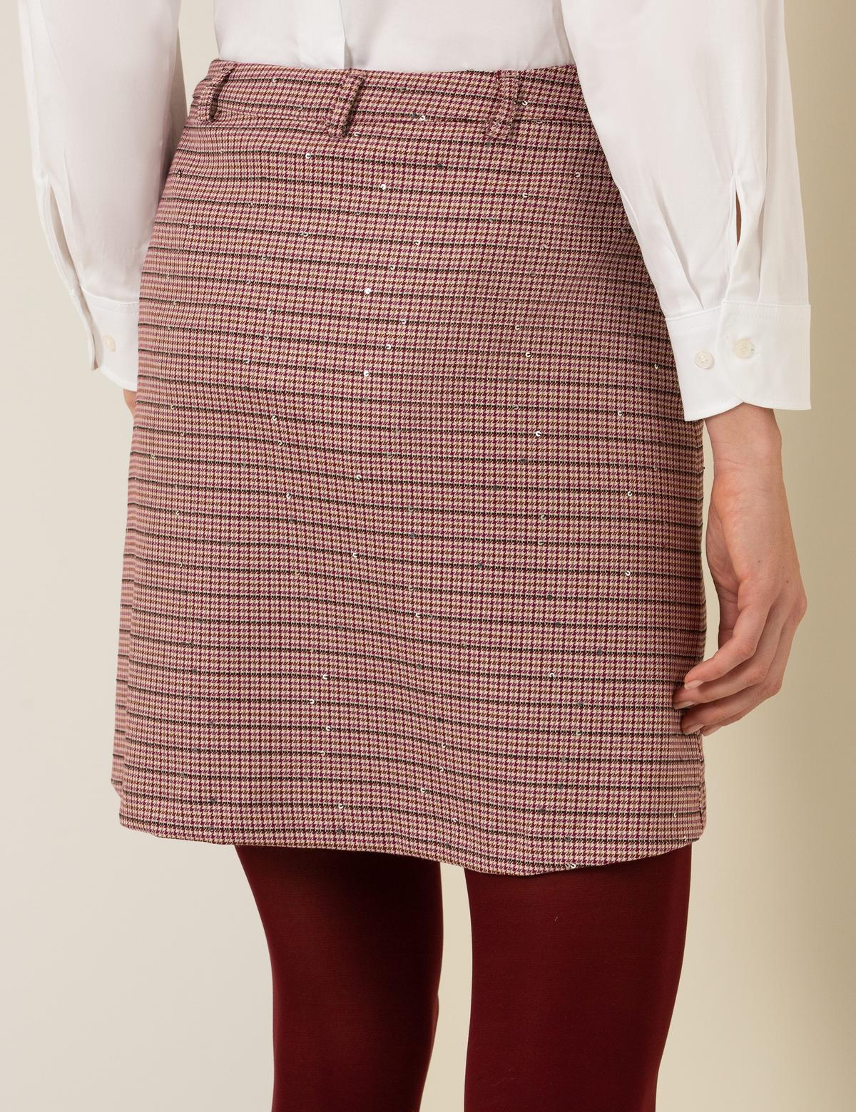 Bordo A Kesim Dokuma Etek - 50254352014