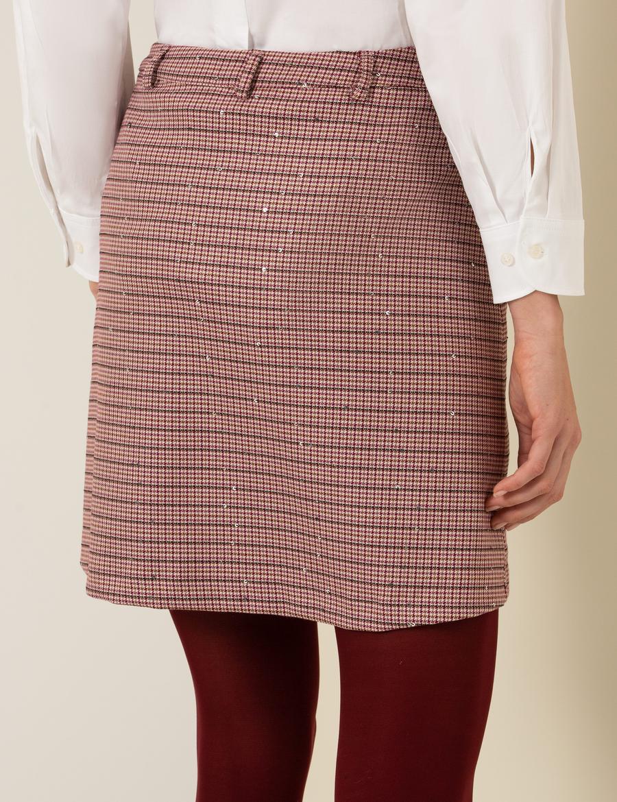 Bordo A Kesim Dokuma Etek