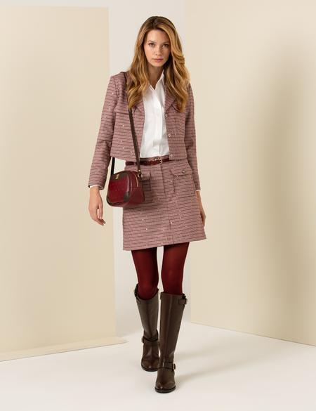 Bordo A Kesim Dokuma Etek - 50254352014