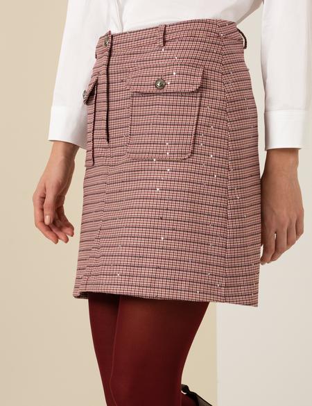 Bordo A Kesim Dokuma Etek - 50254352014