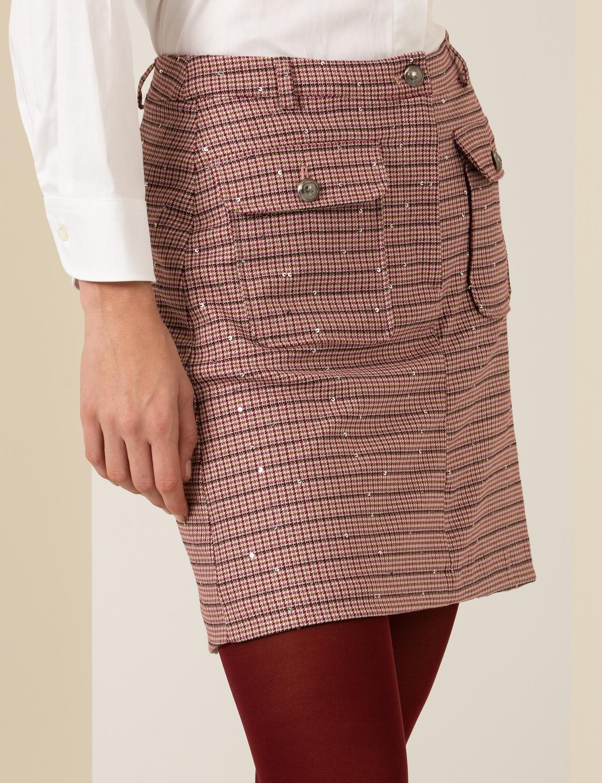 Bordo A Kesim Dokuma Etek - 50254352014