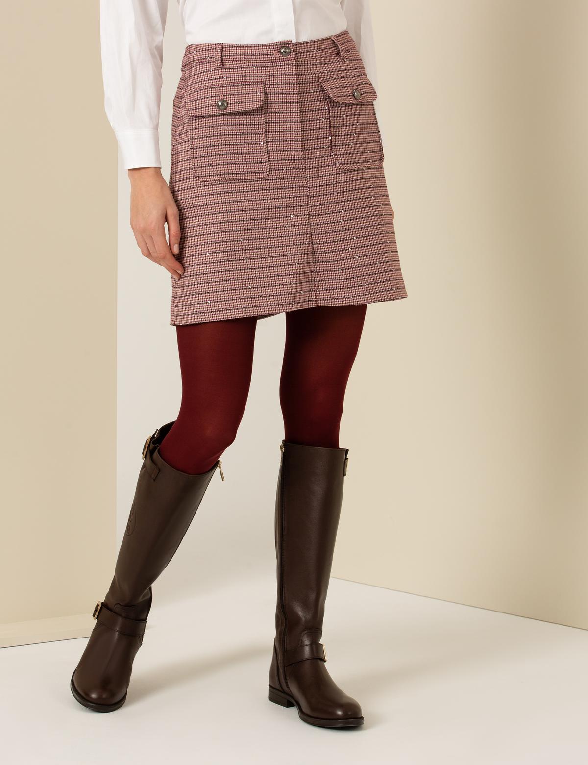 Bordo A Kesim Dokuma Etek - 50254352014